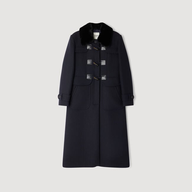 Long coat with velvet collar