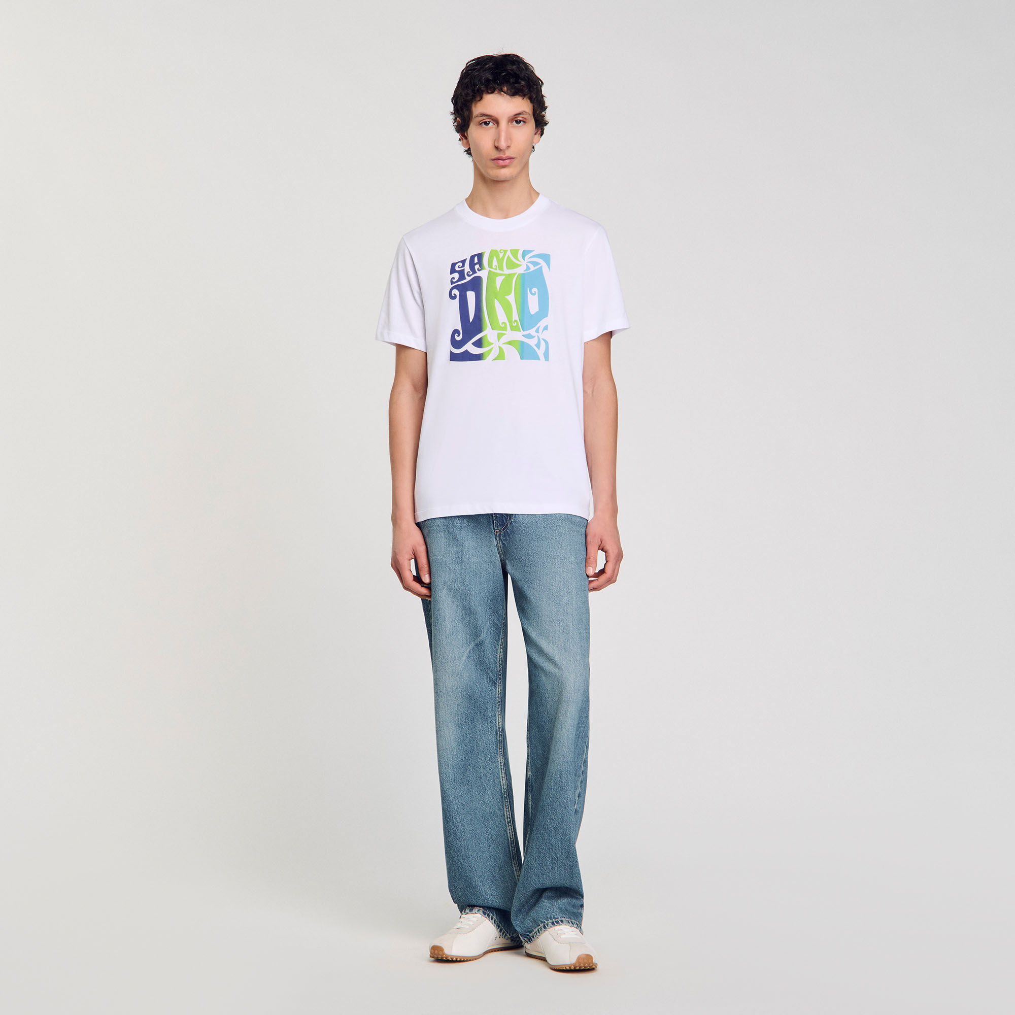 Wave print cotton T-shirt