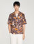 Loose-fit print shark collar shirt