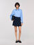 Short striped pleated skirt
