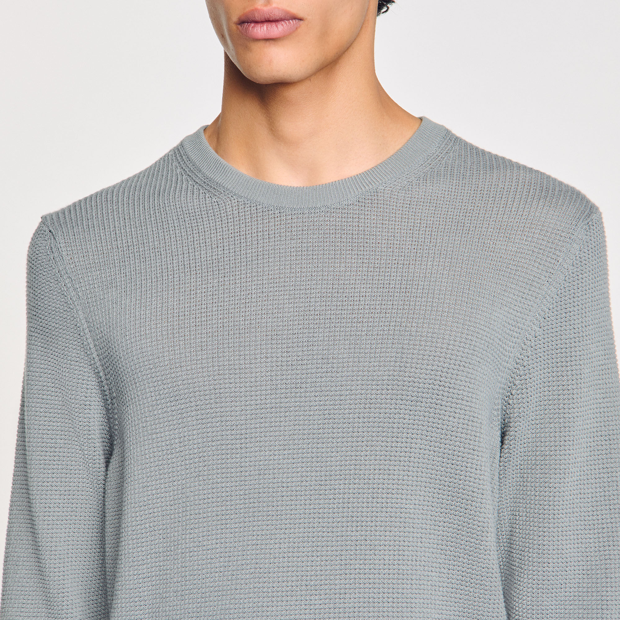 Textured knit jumper black / gray for Men | Sandro Paris
