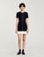 Short knit dress with ruffle