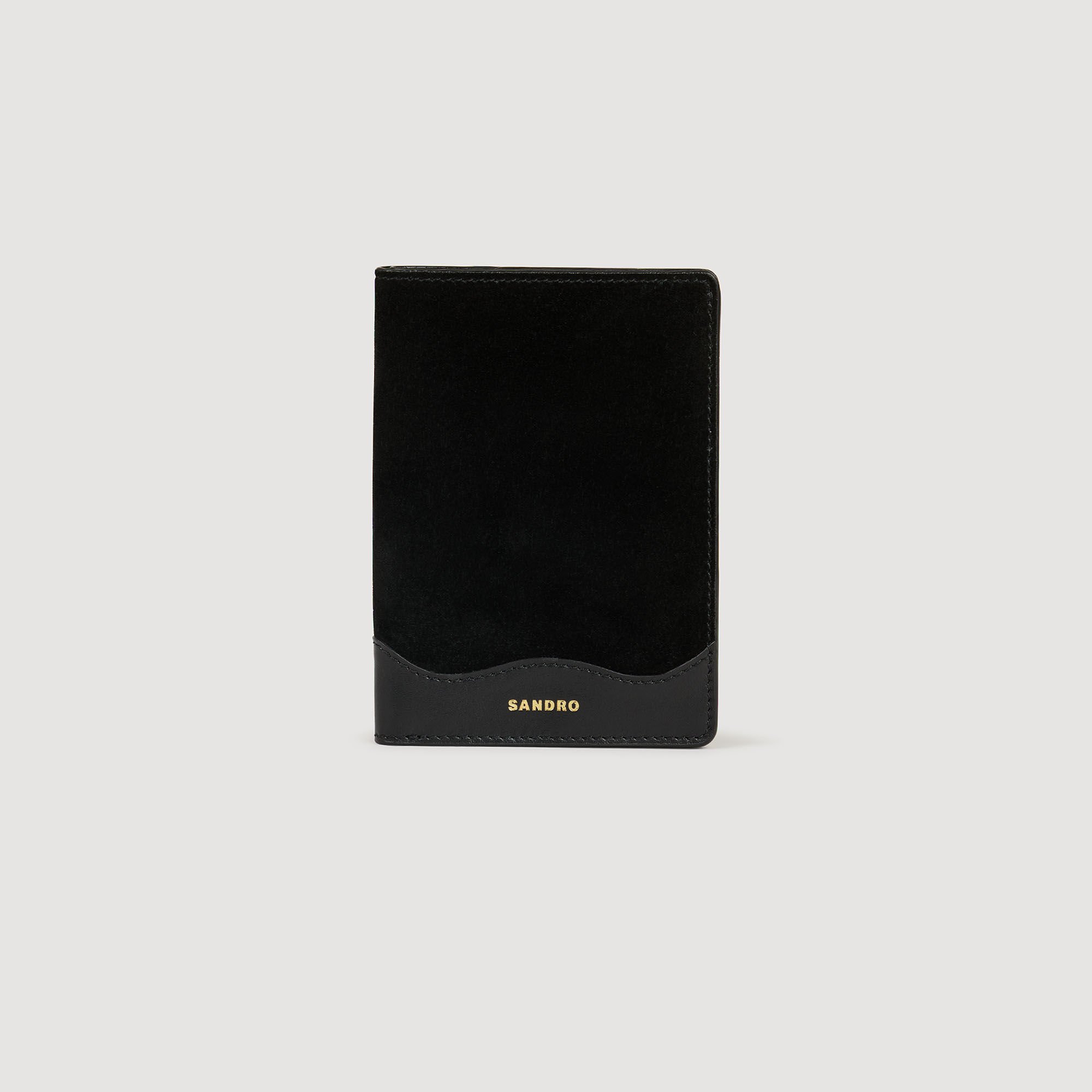 Leather and suede passport case