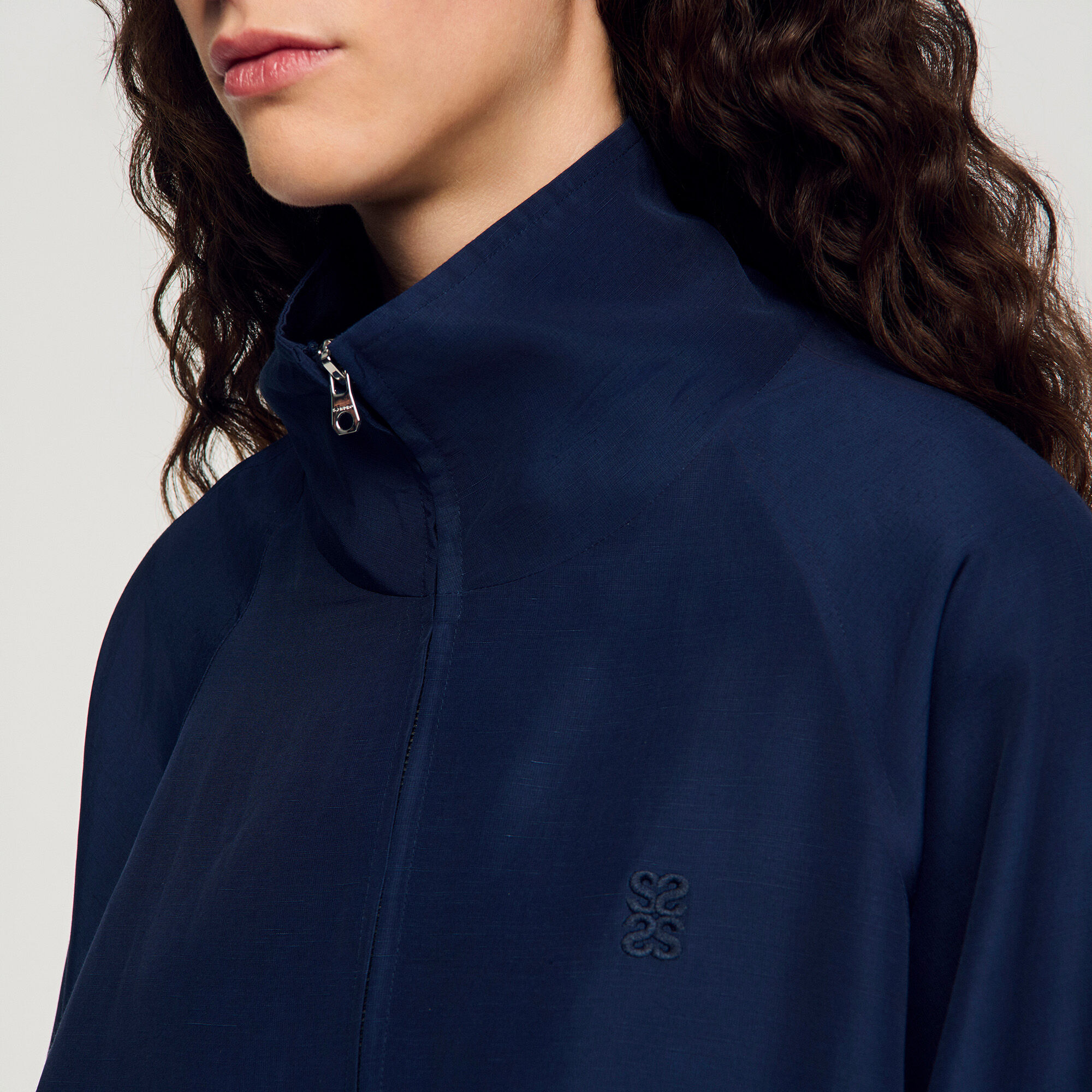 Oversized jacket blue For Women | Sandro Paris