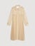 Pleated trench coat with belt
