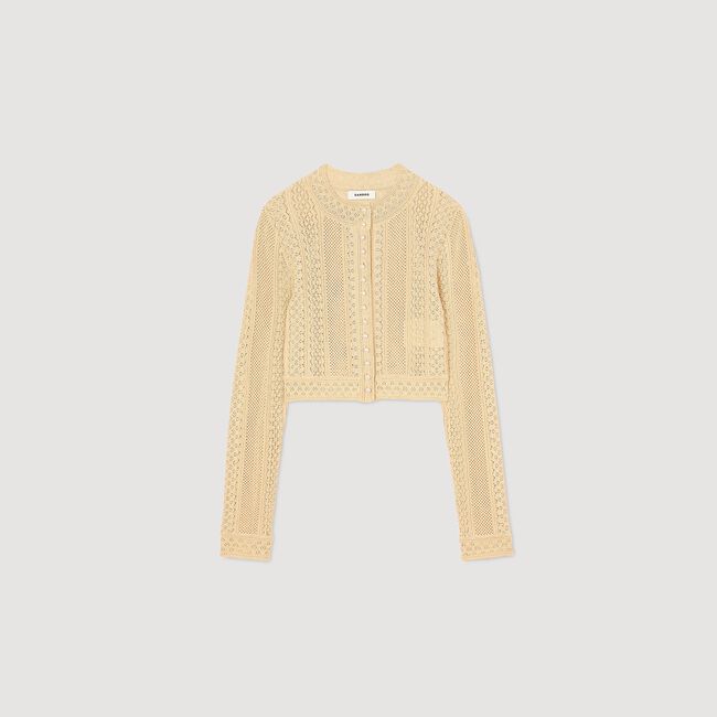 Pointelle knit cardigan