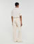 Wide-leg elasticated cotton trousers