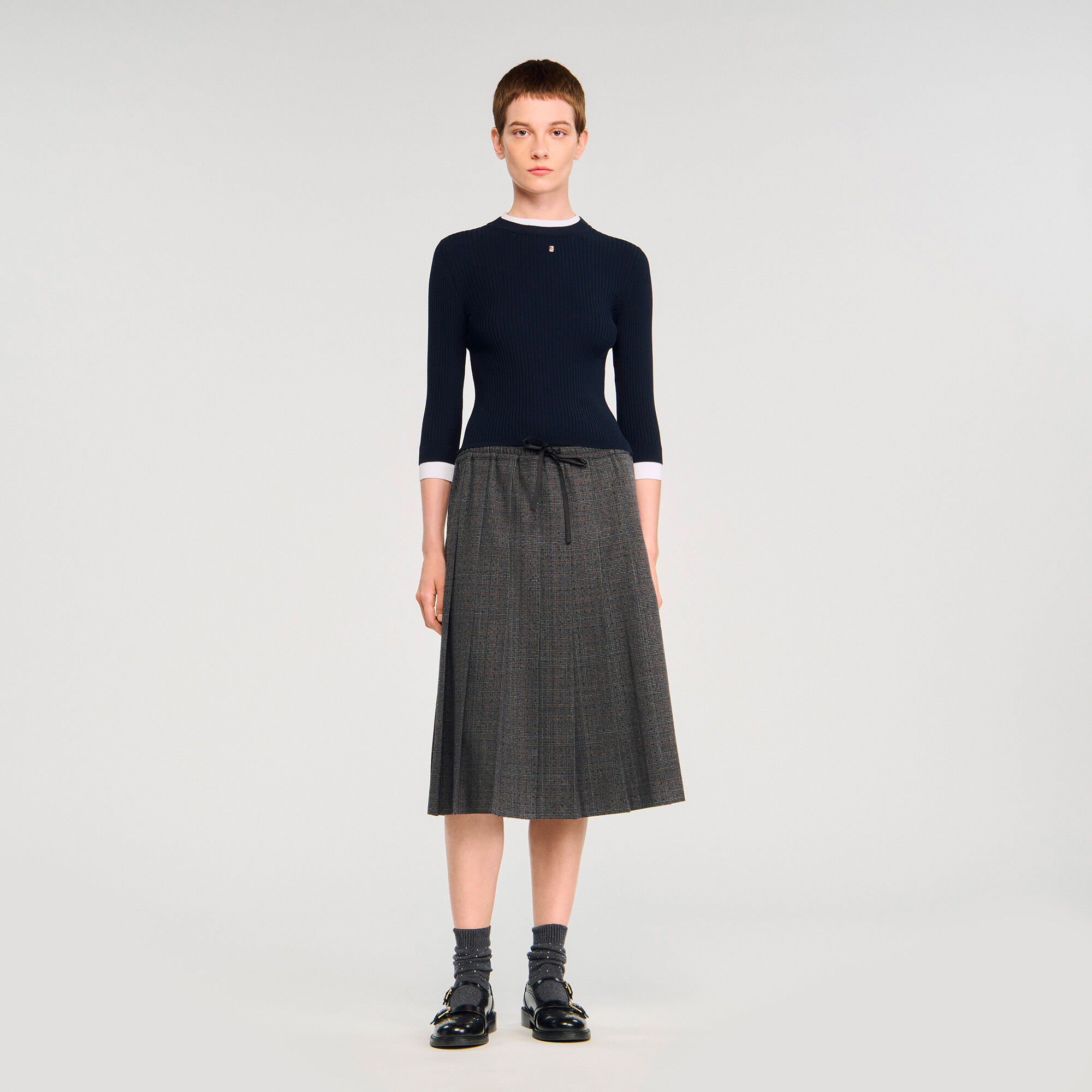2-in-1 mixed wool jumper