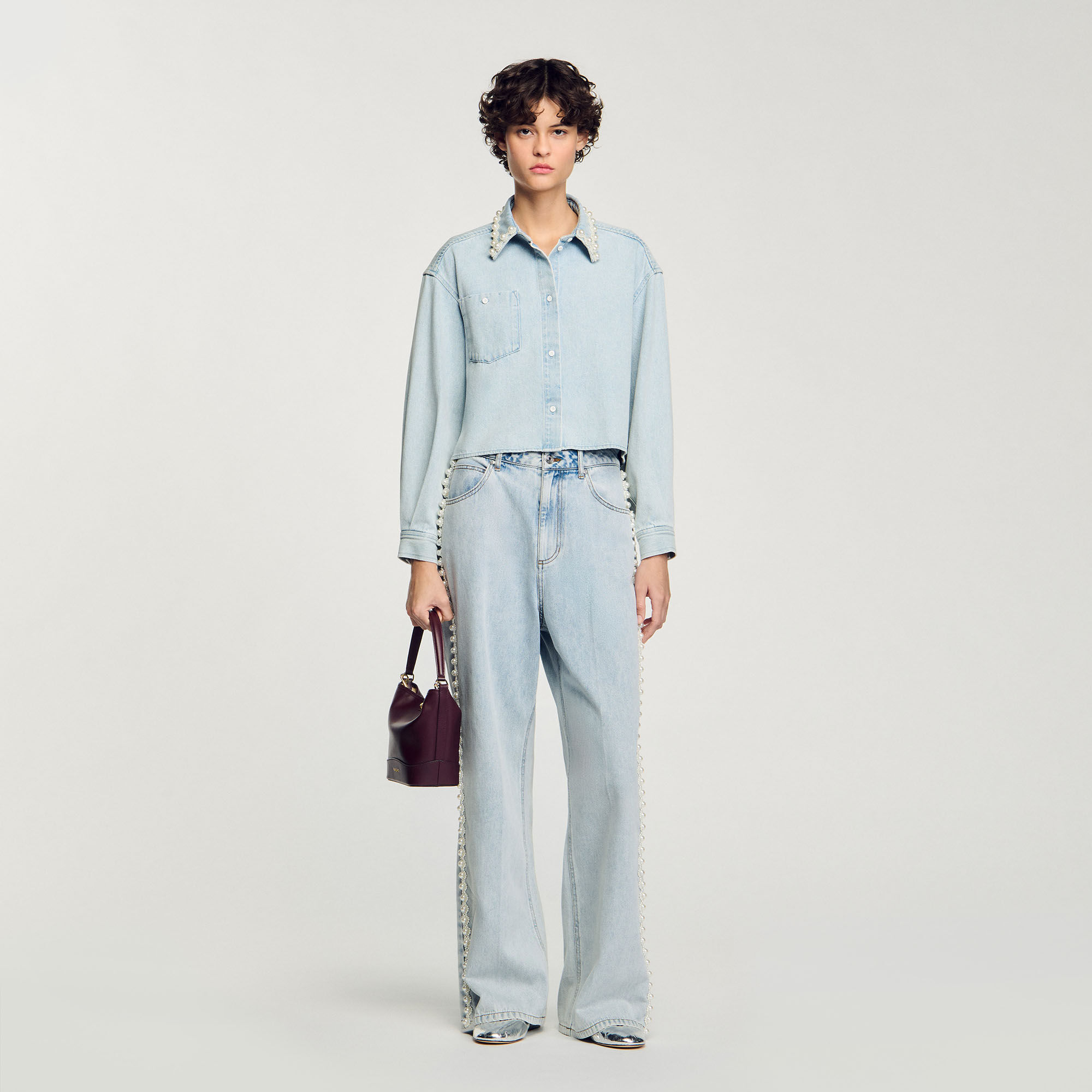 Sandro ジーンズ Beaded jeans For Women | Sandro Paris
