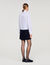 Short dress with dual materials