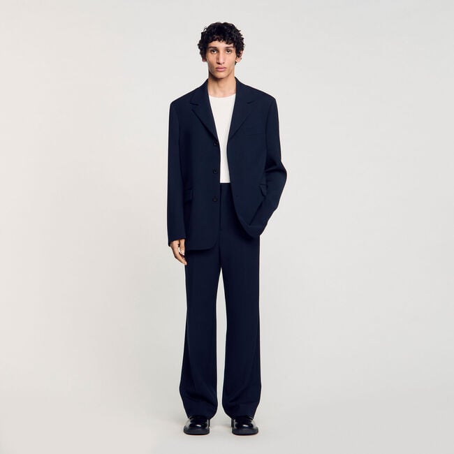 Oversized wool suit jacket