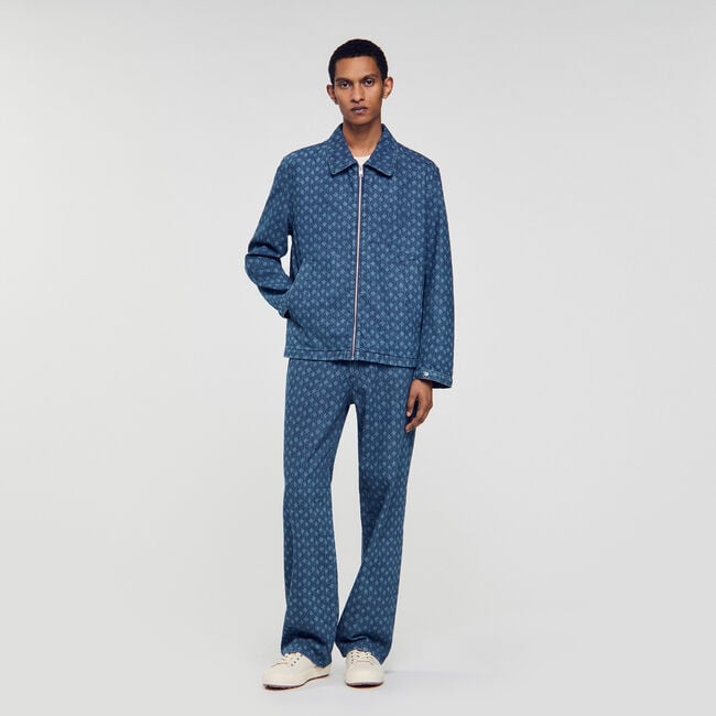 Rope motif denim jacket