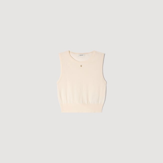 Sleeveless short knit jumper