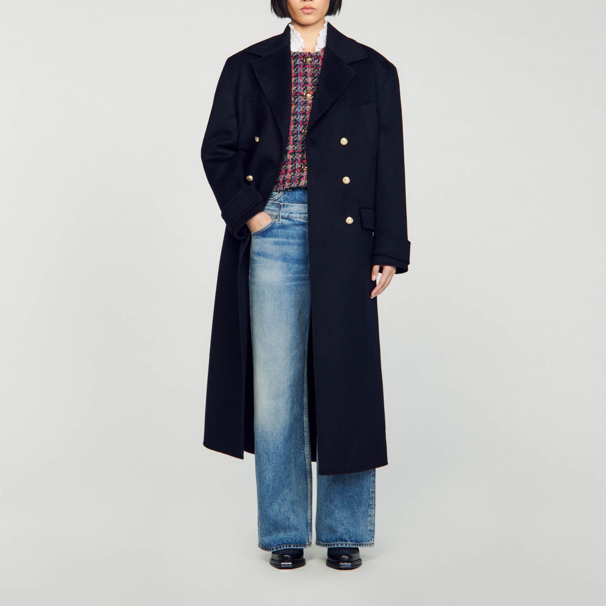 Long double-breasted coat