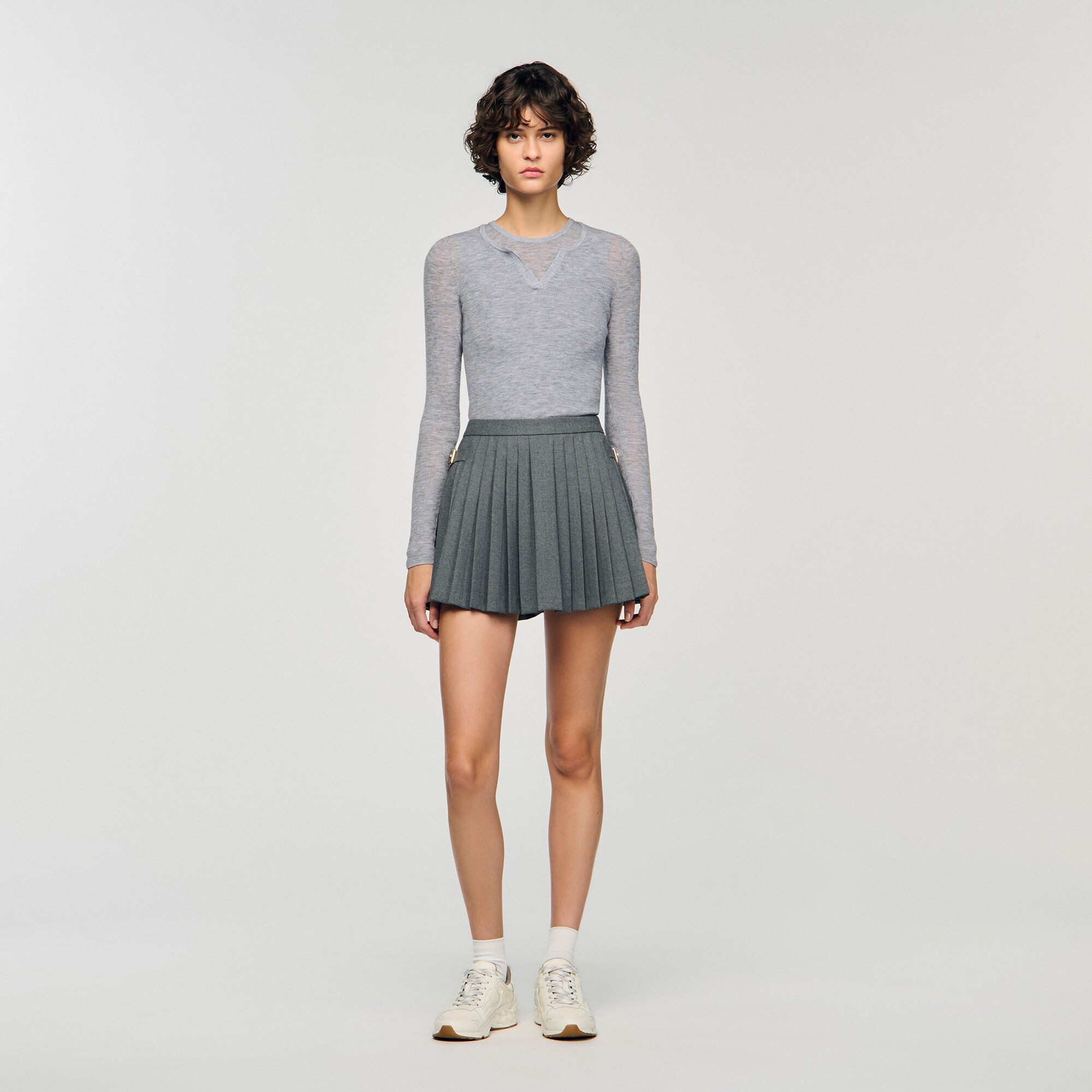Wool layered effect jumper