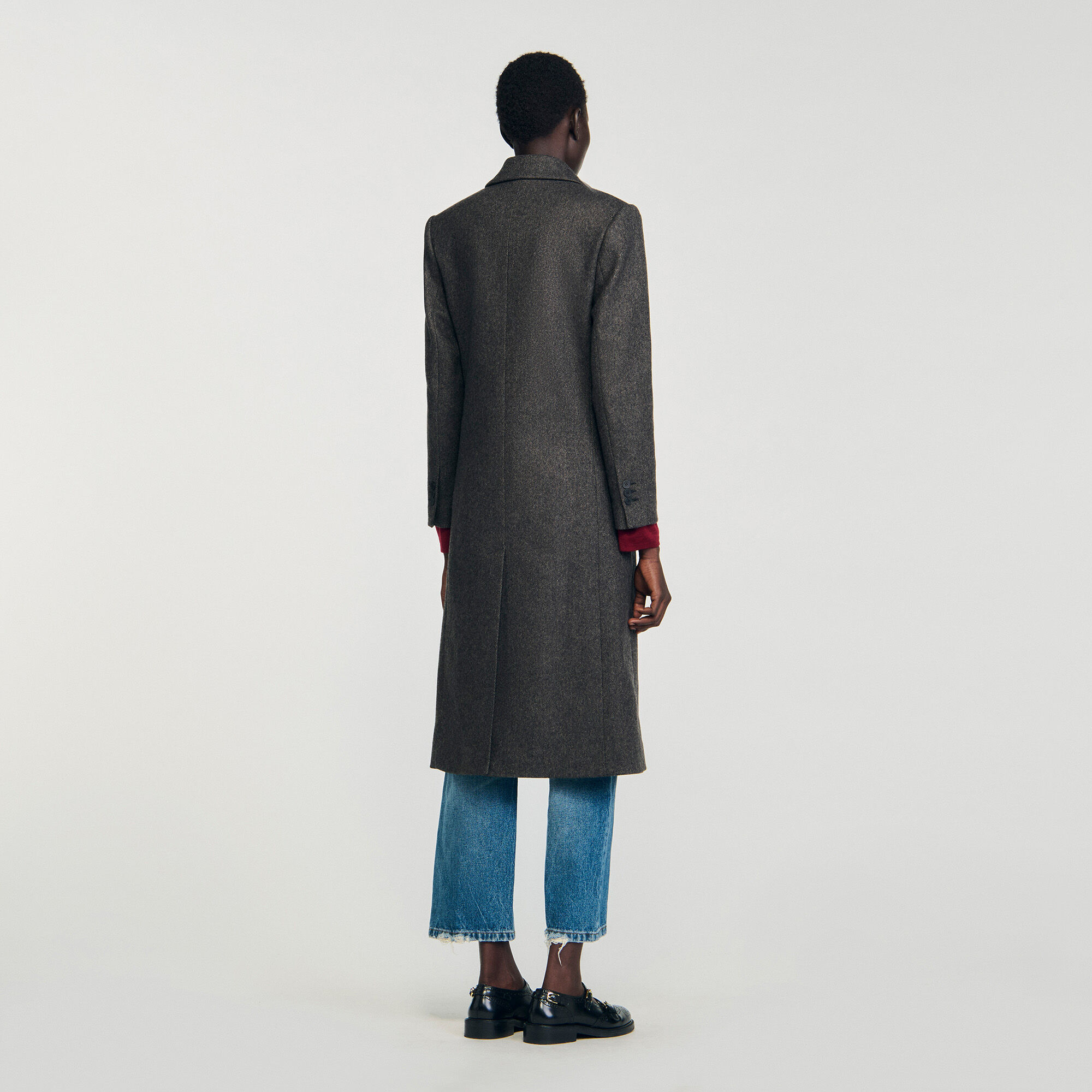 Fitted double-breasted coat
