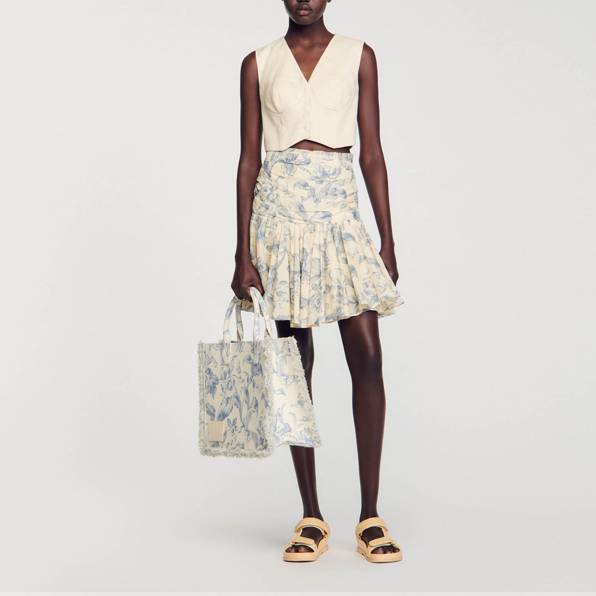 Floral ruffled skirt