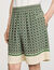 Patterned floaty Bermuda shorts