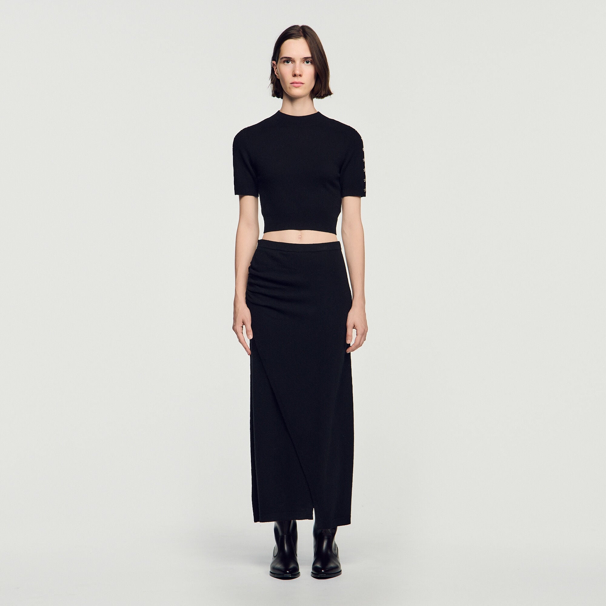 Cropped wool and cashmere jumper - Women | Sandro