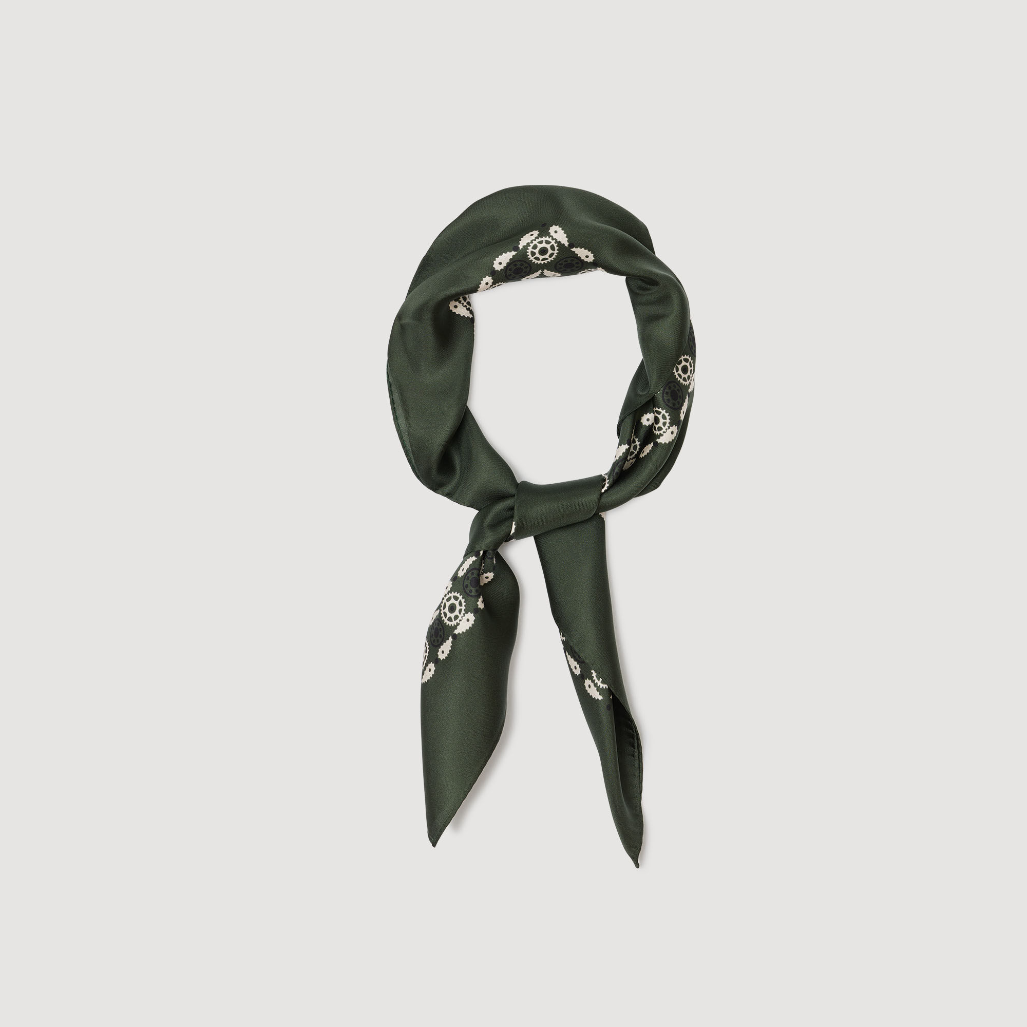Silk bandana print scarf