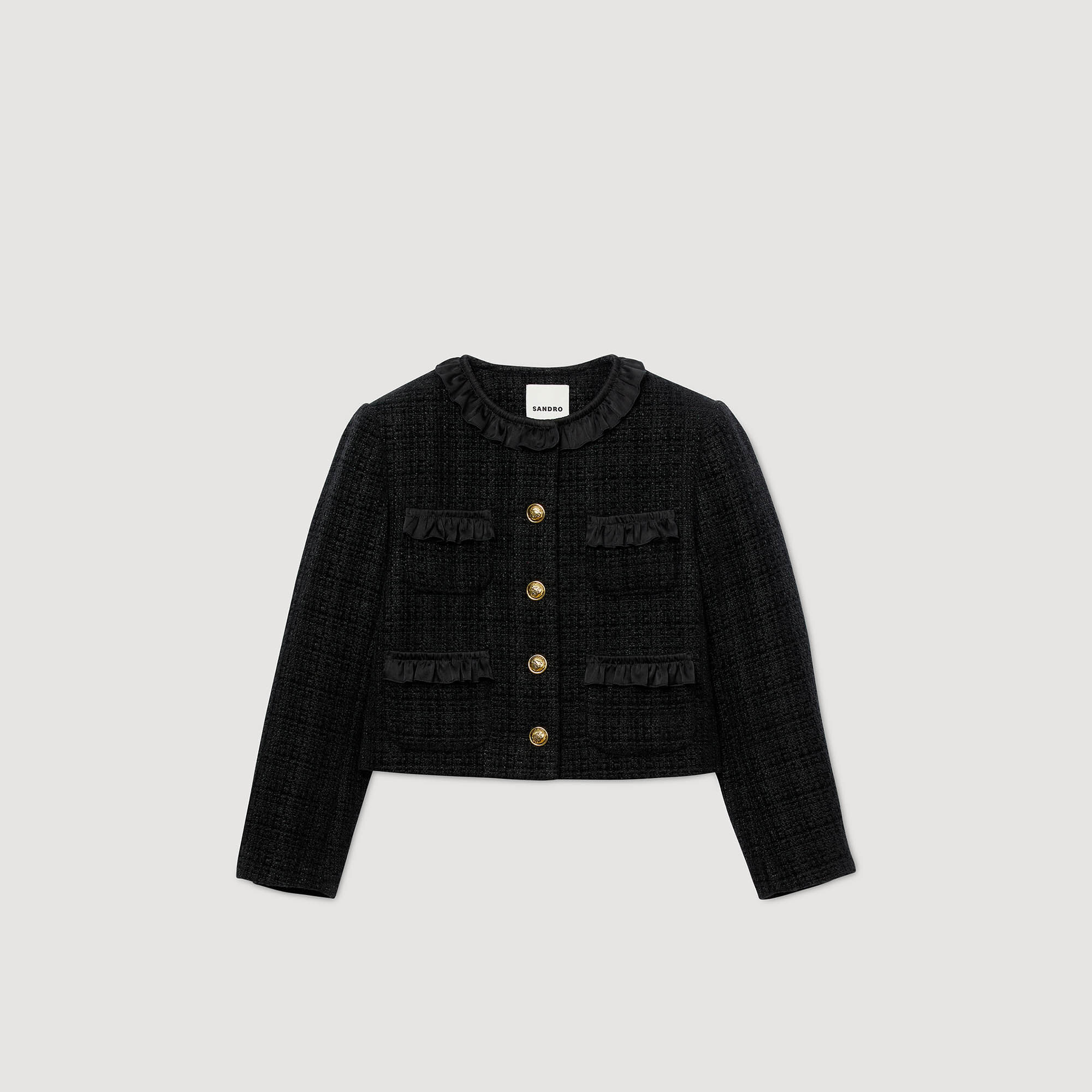 Ruffled tweed jacket