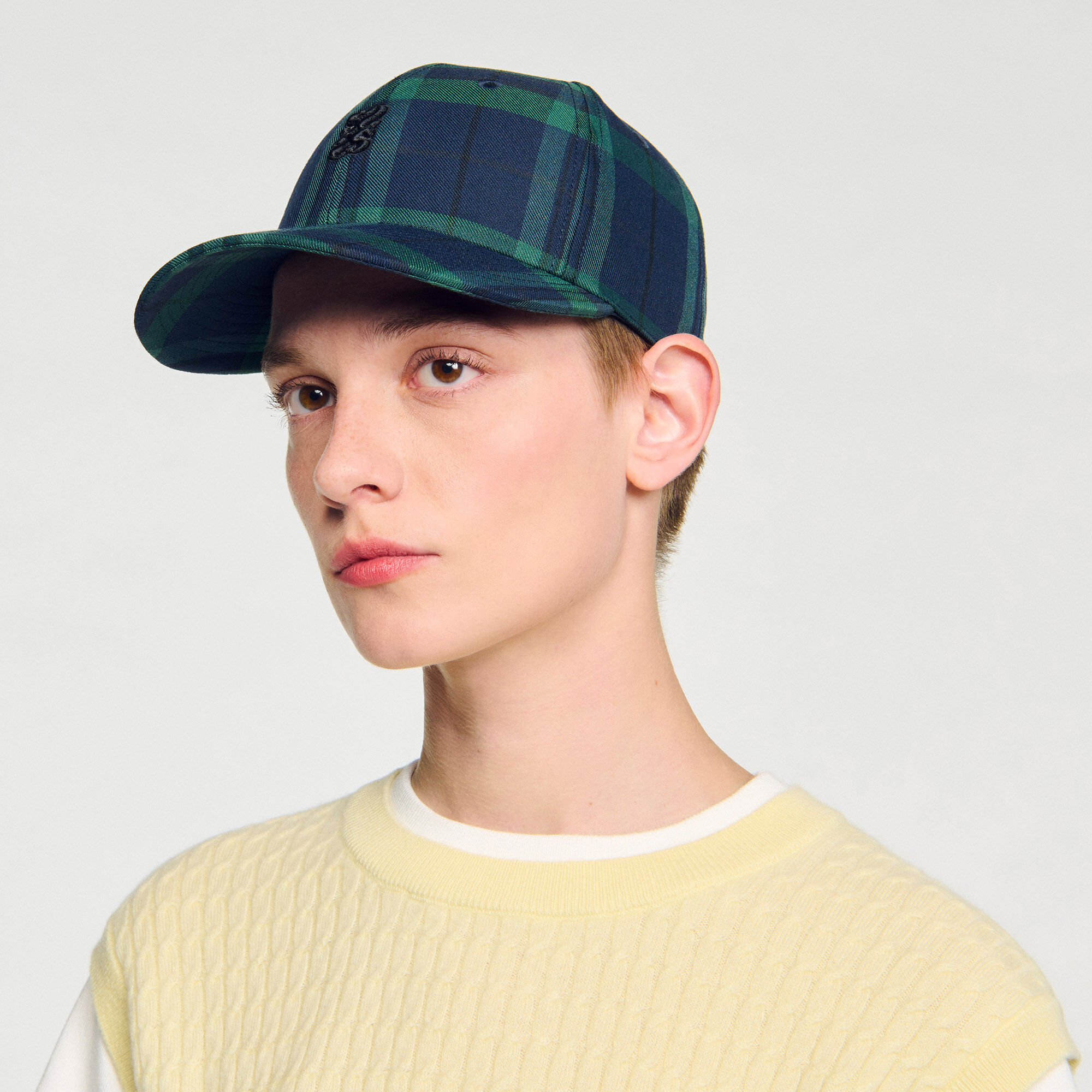 Checked cap
