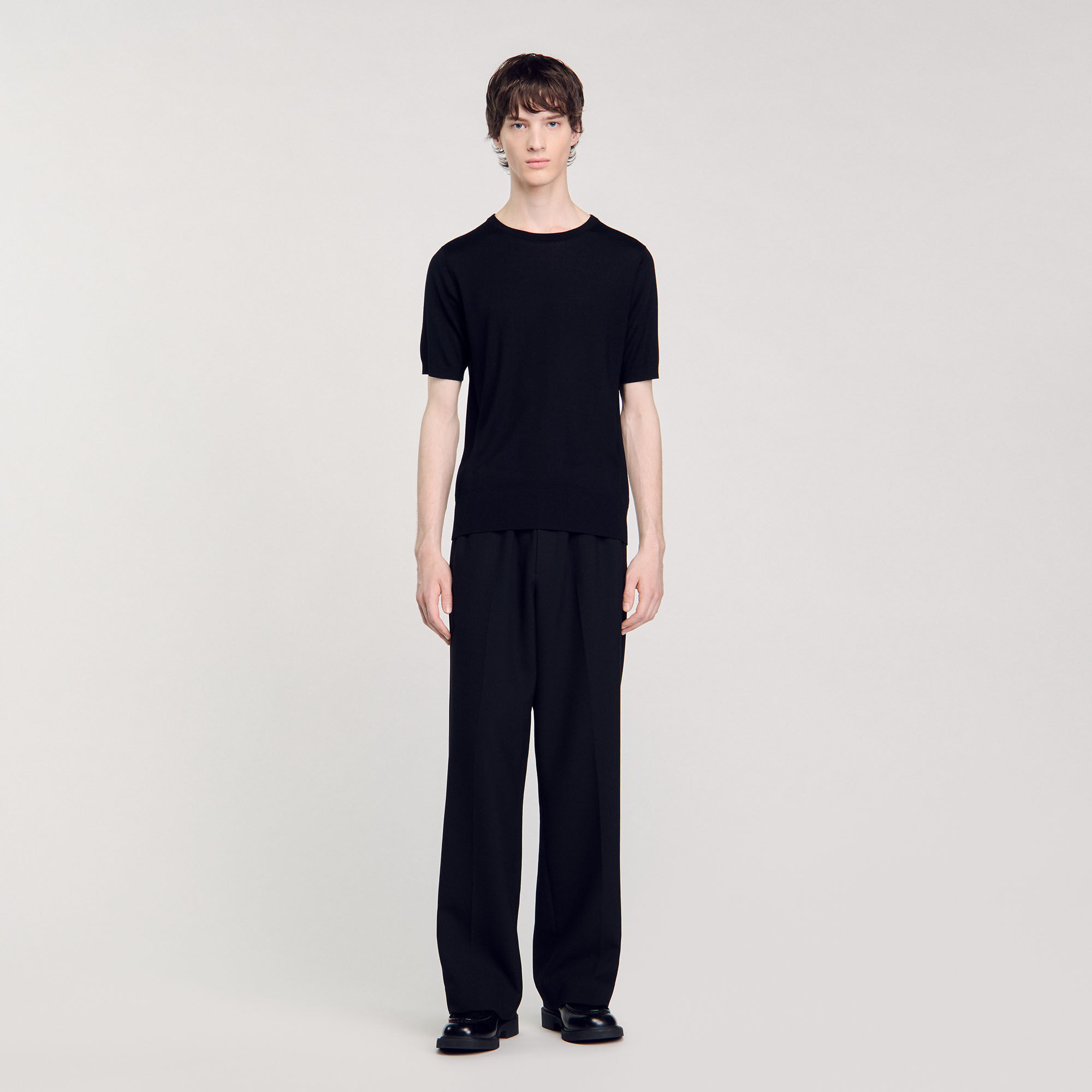 Flowing knit T-shirt
