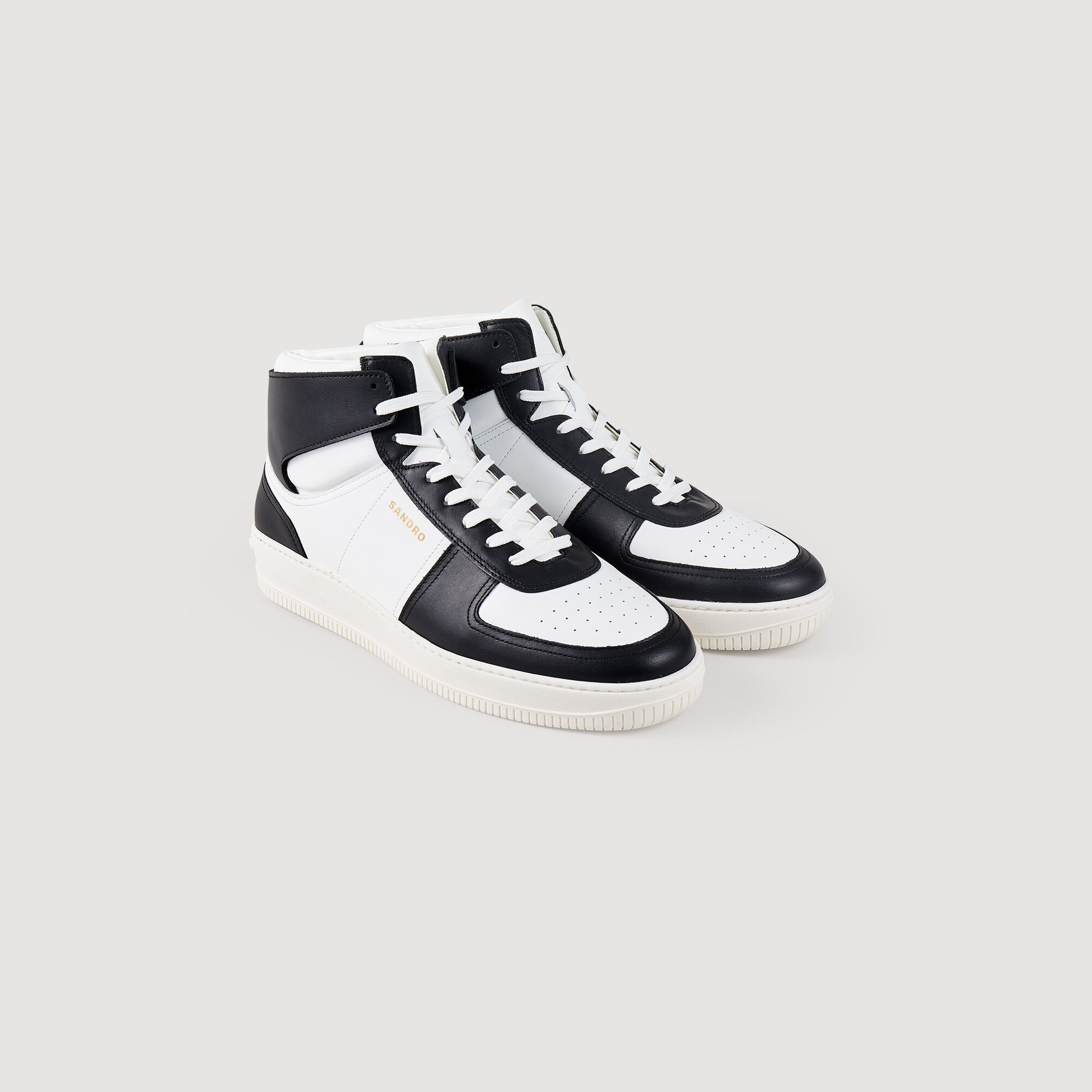 Leather high-top trainers
