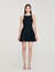 Short dress with pearl collar