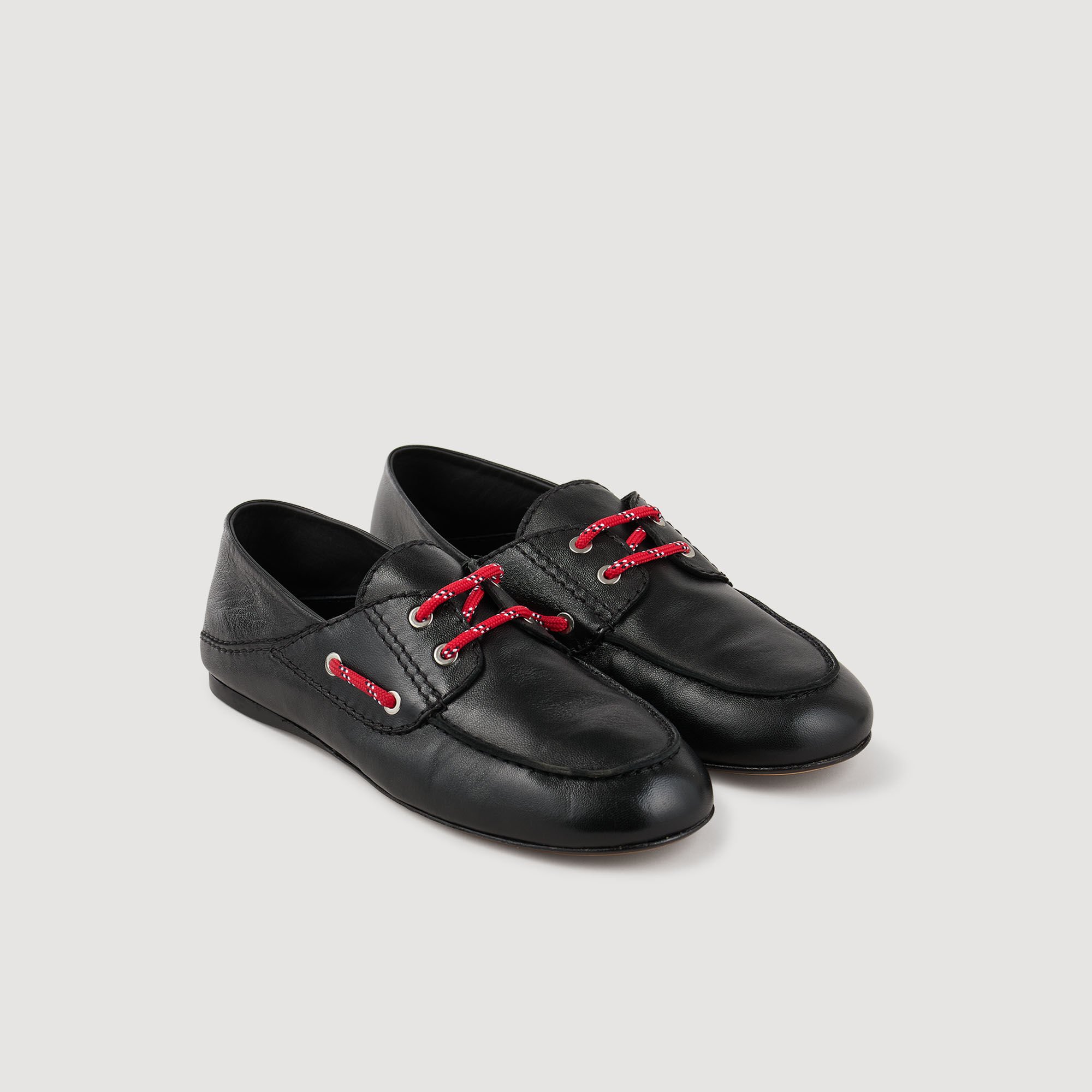 Leather boat shoe loafers