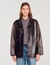 Oversized leather jacket with studs