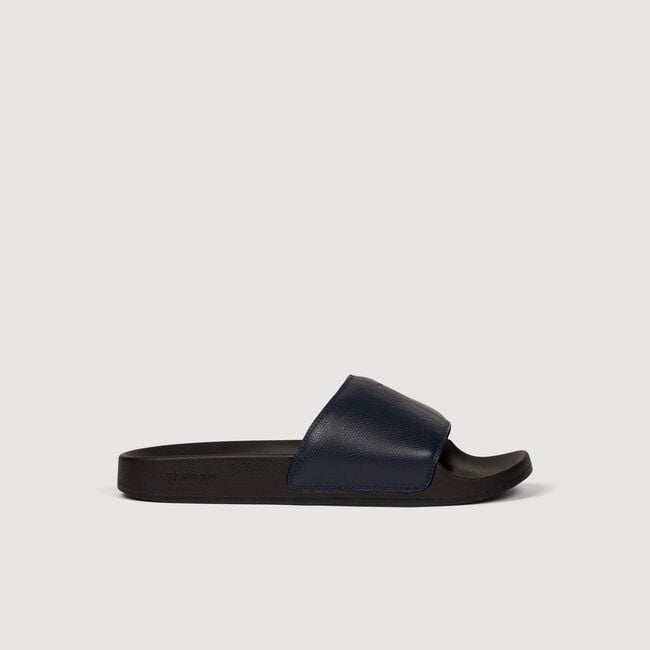 Grained leather sandals