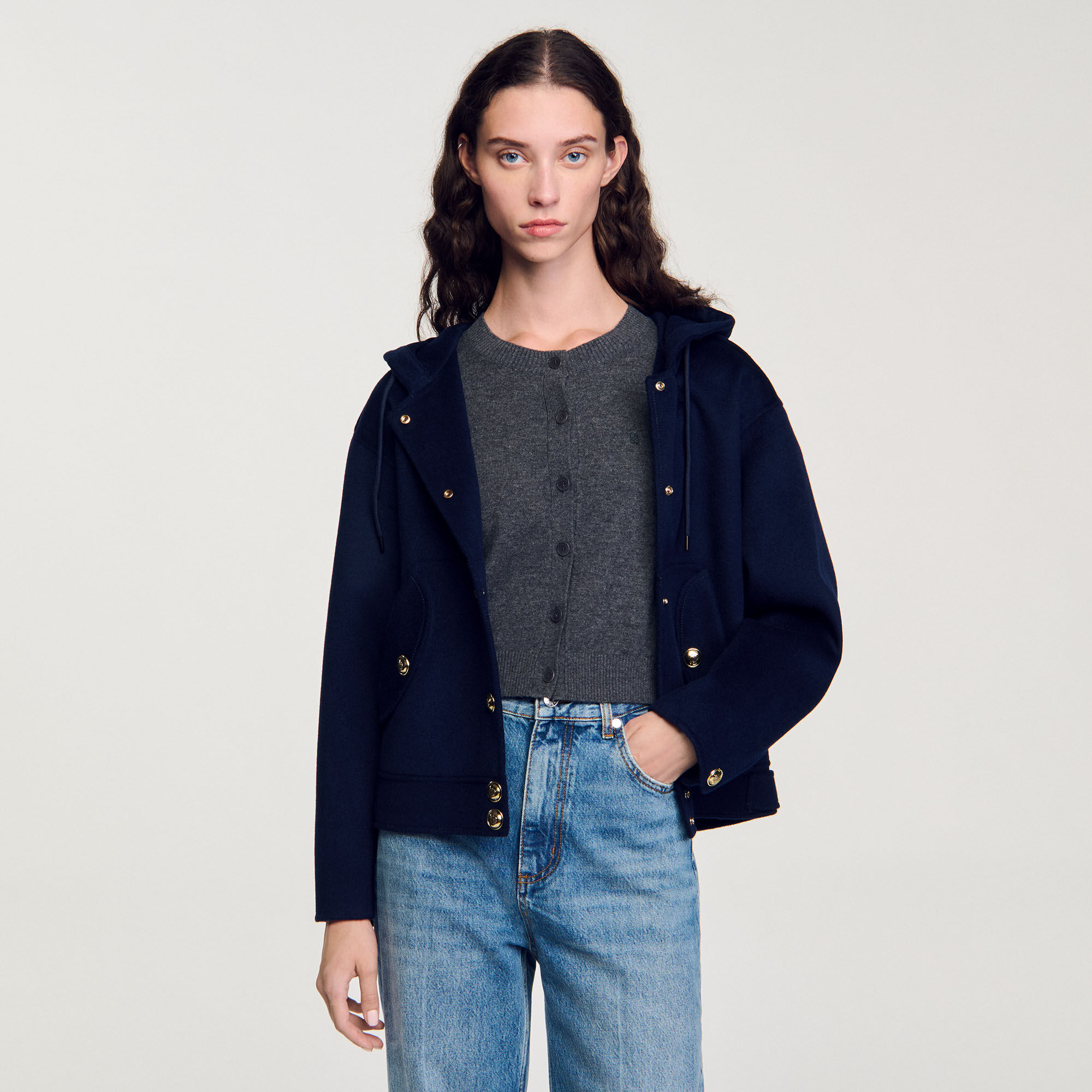 Double-faced wool coat