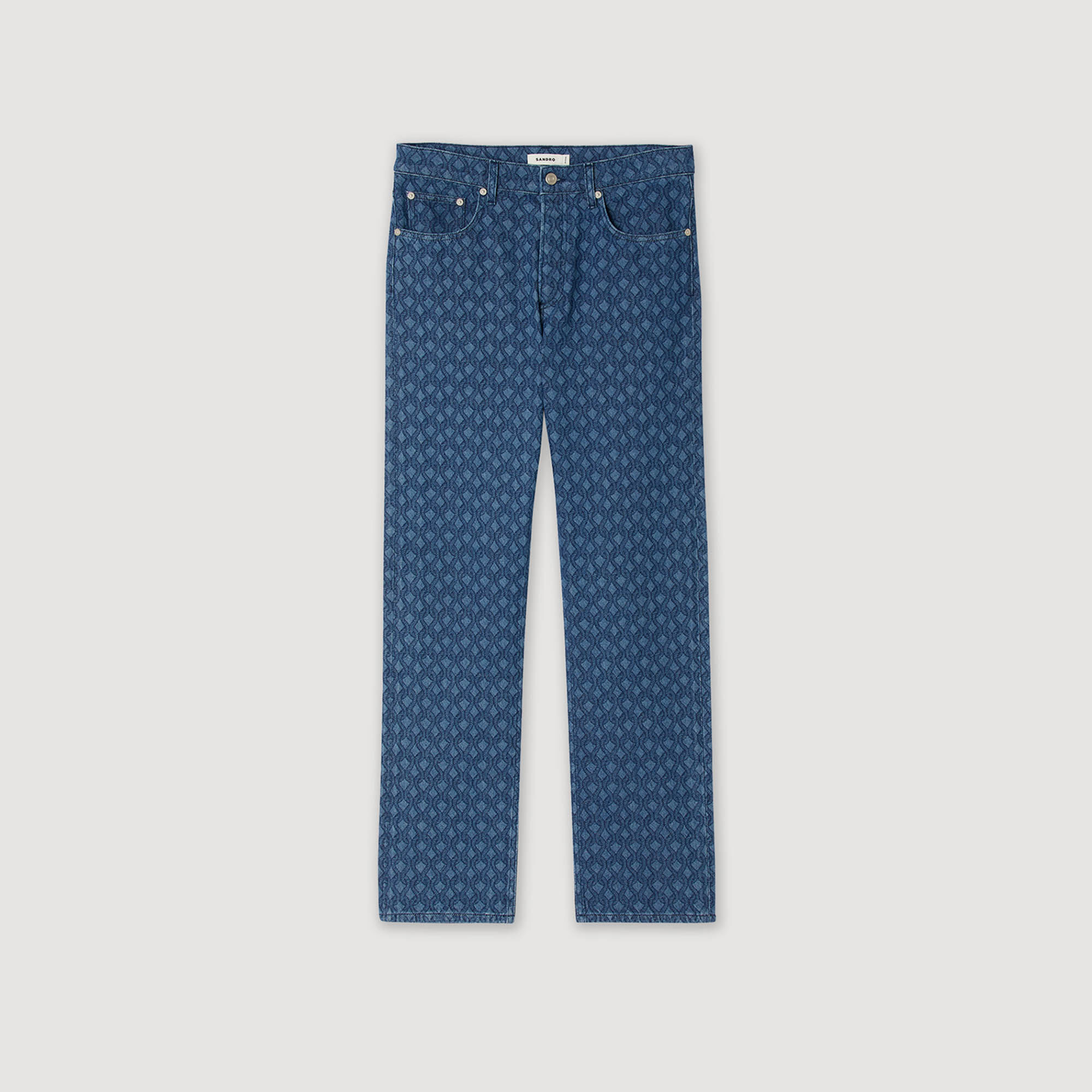 Rope pattern baggy jeans