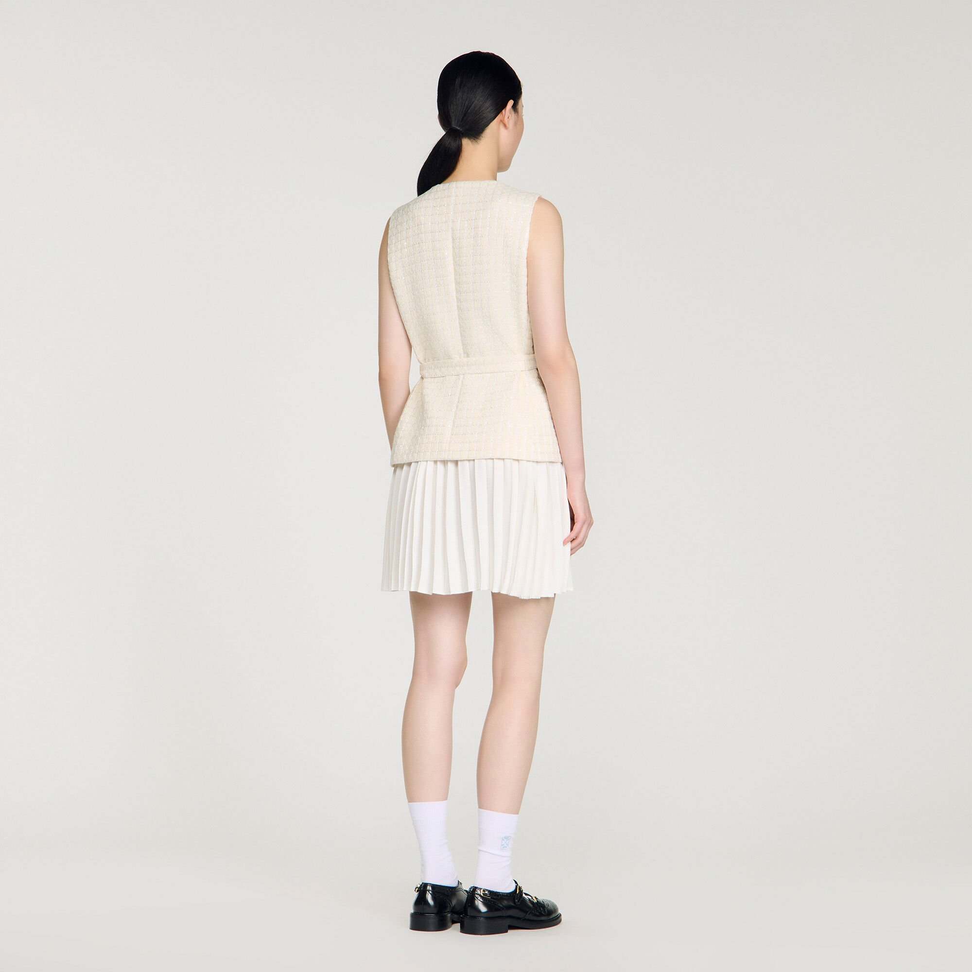 Two-material short dress