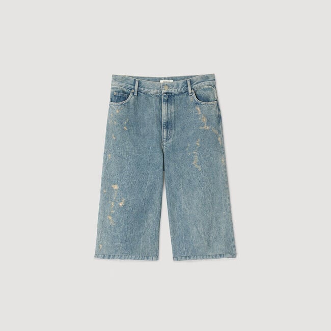 Distressed denim Bermuda shorts Distressed denim Bermuda shorts