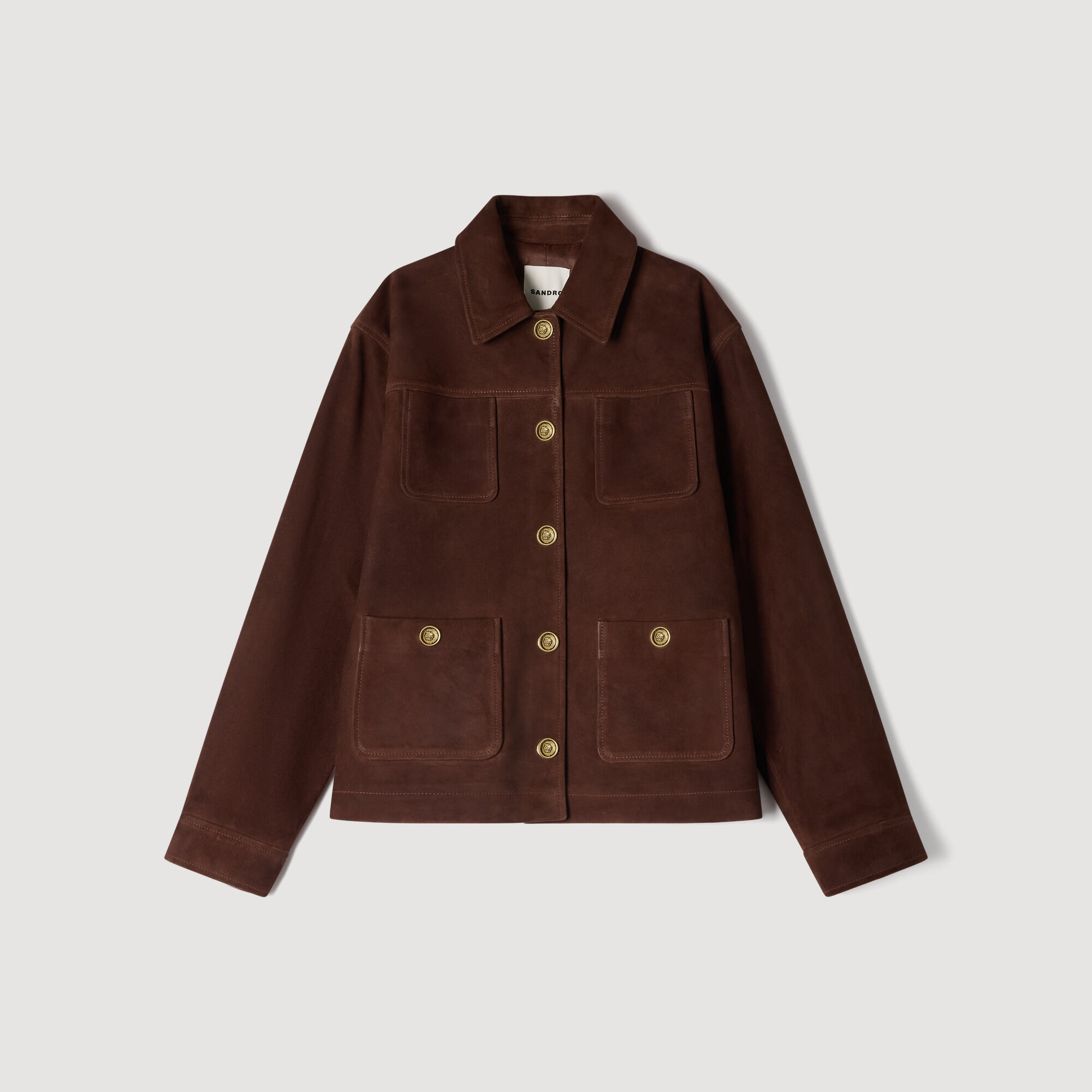 Suede jacket brown For Women | Sandro Paris