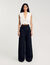 Striped double waistband trousers