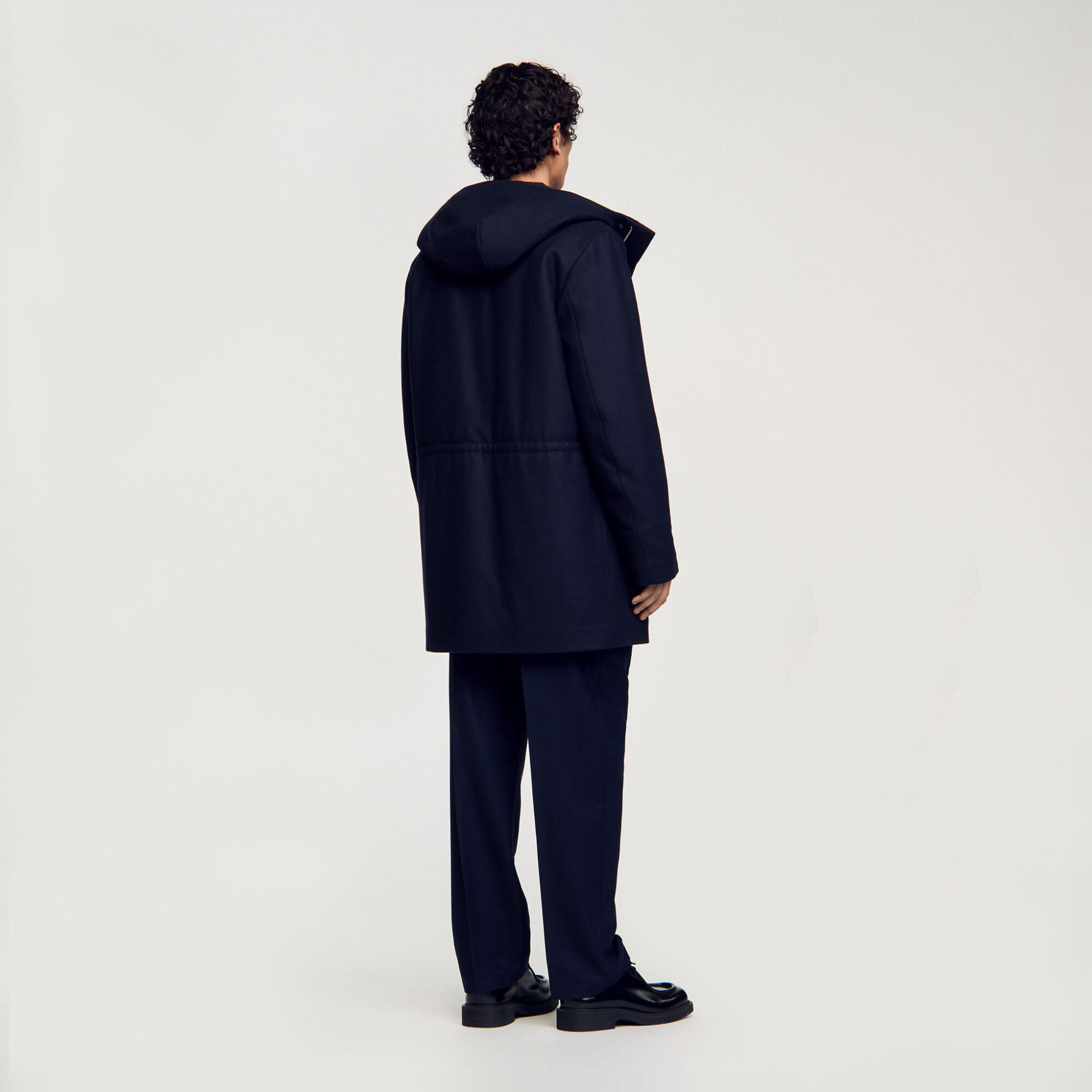Hooded wool parka