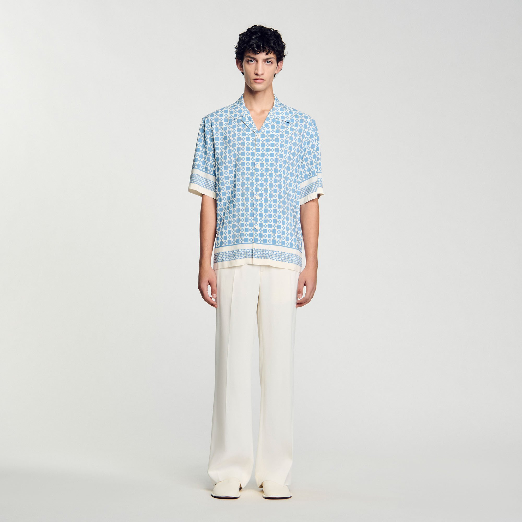 Square Cross motif flowing blouse