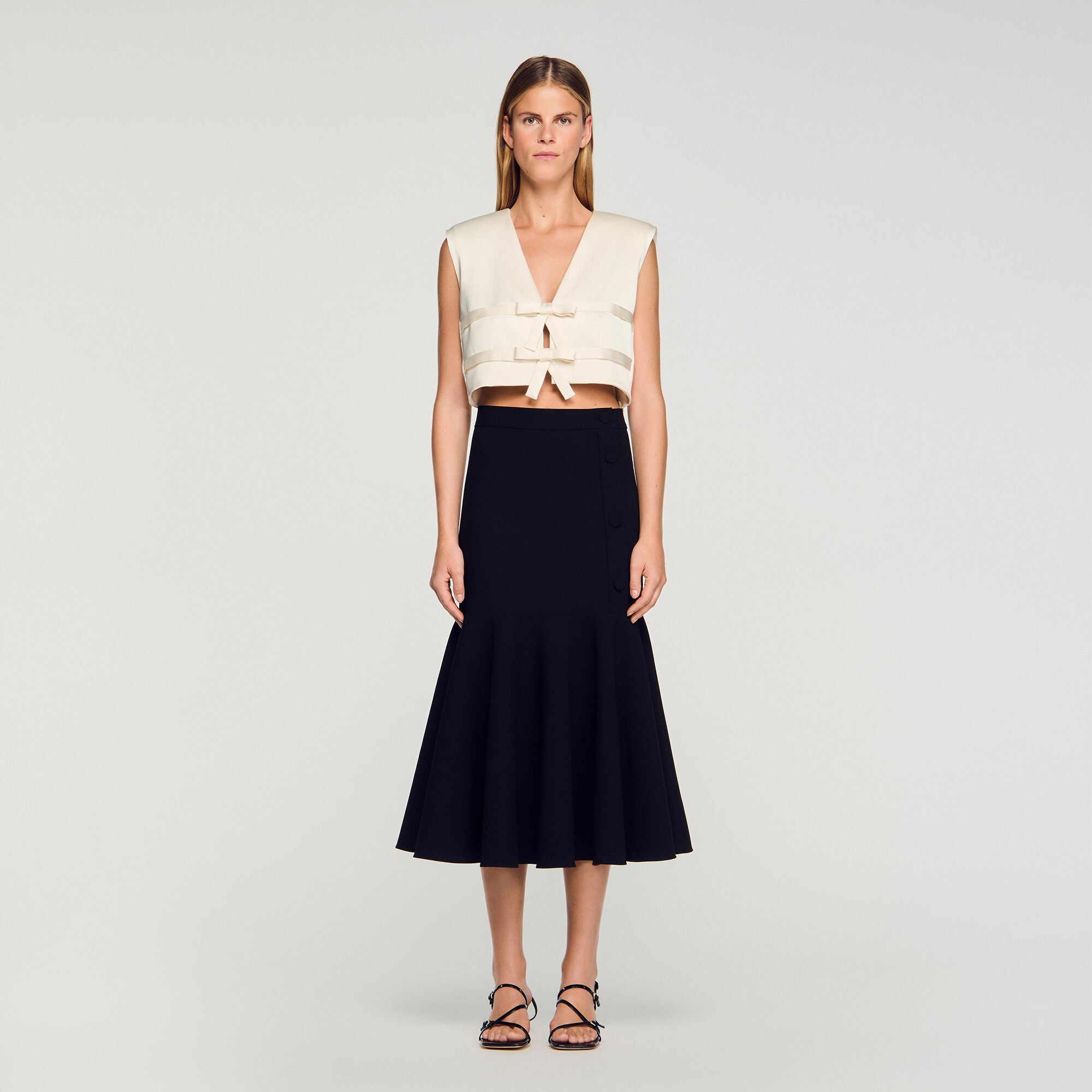 Long ruffled skirt