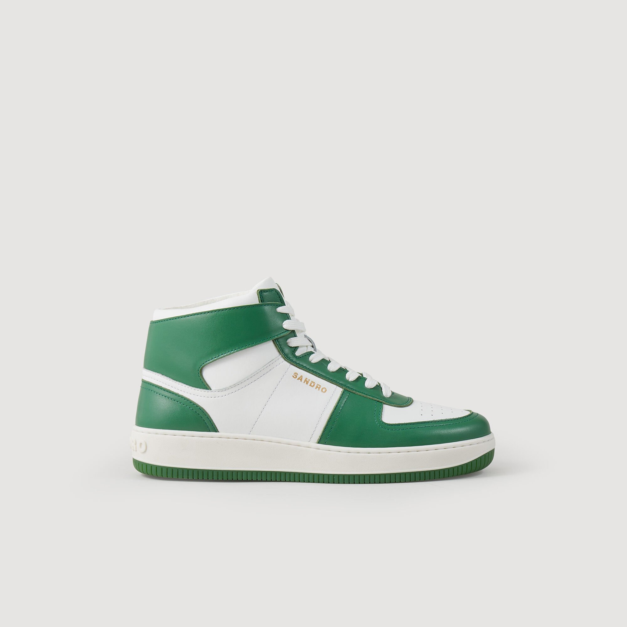 Leather high-top trainers