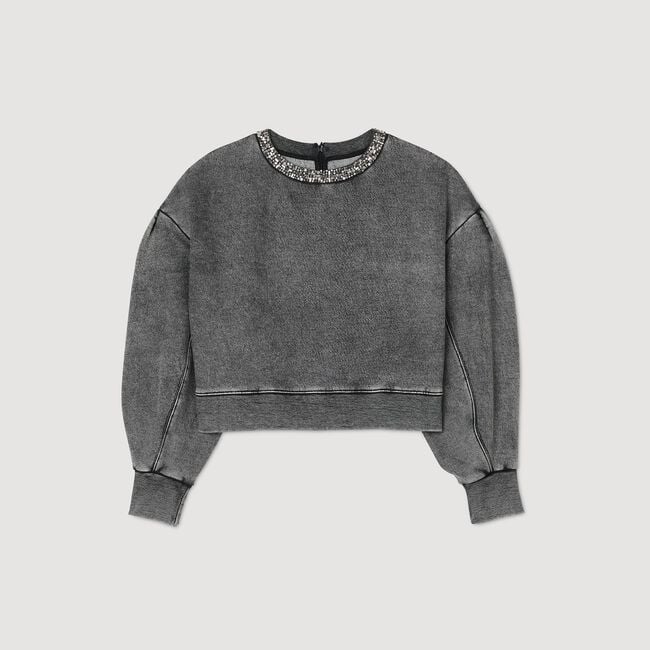 Jewellery neck sweatshirt