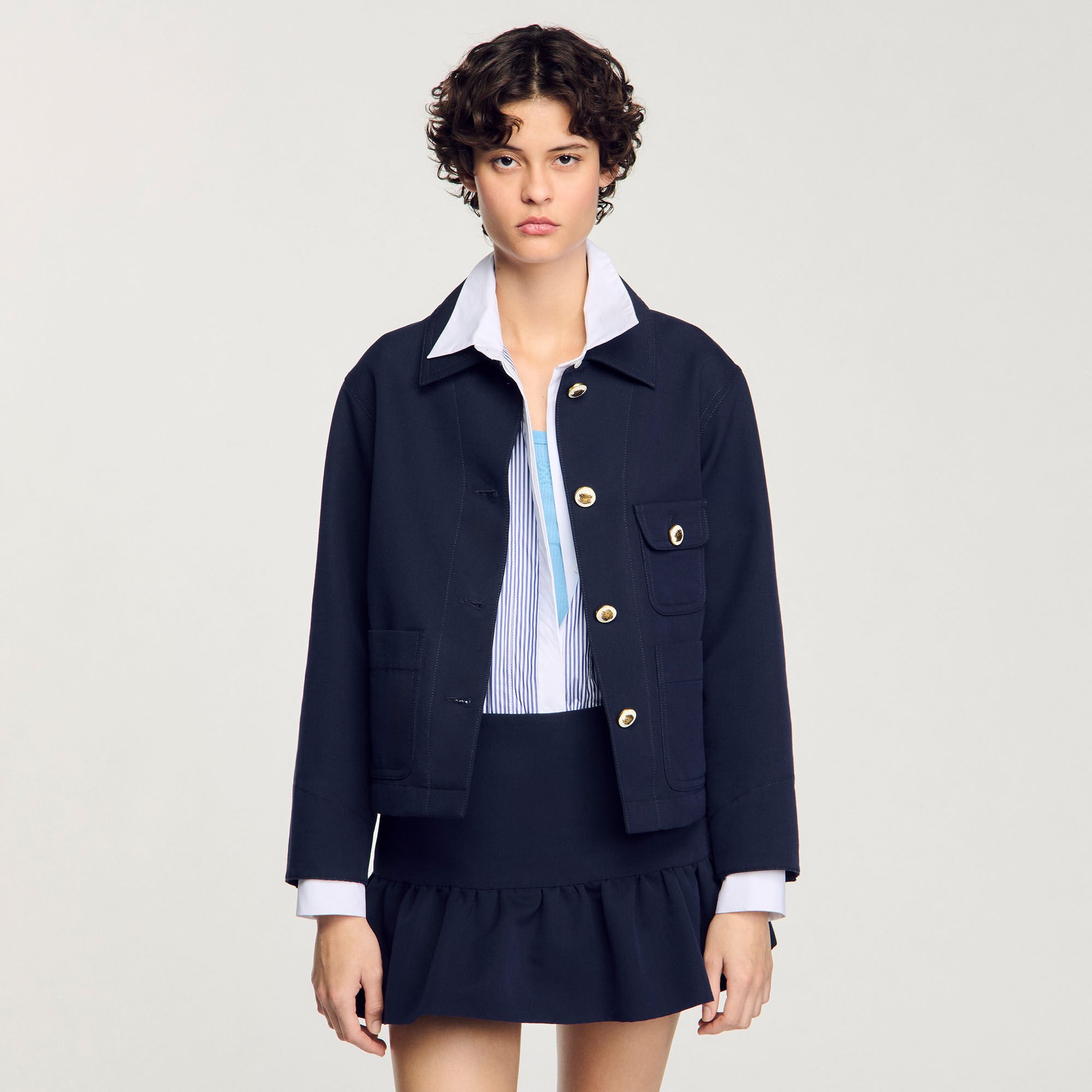 Jacket with officer buttons