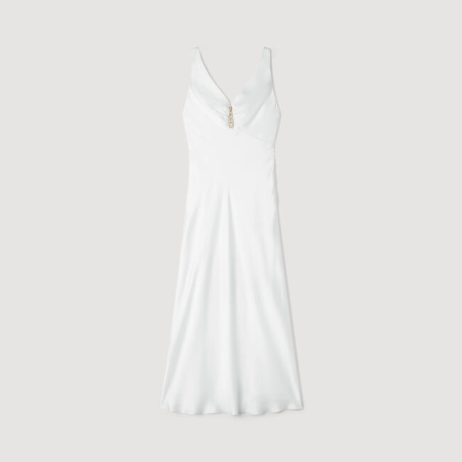 Jewel satin-effect maxi dress