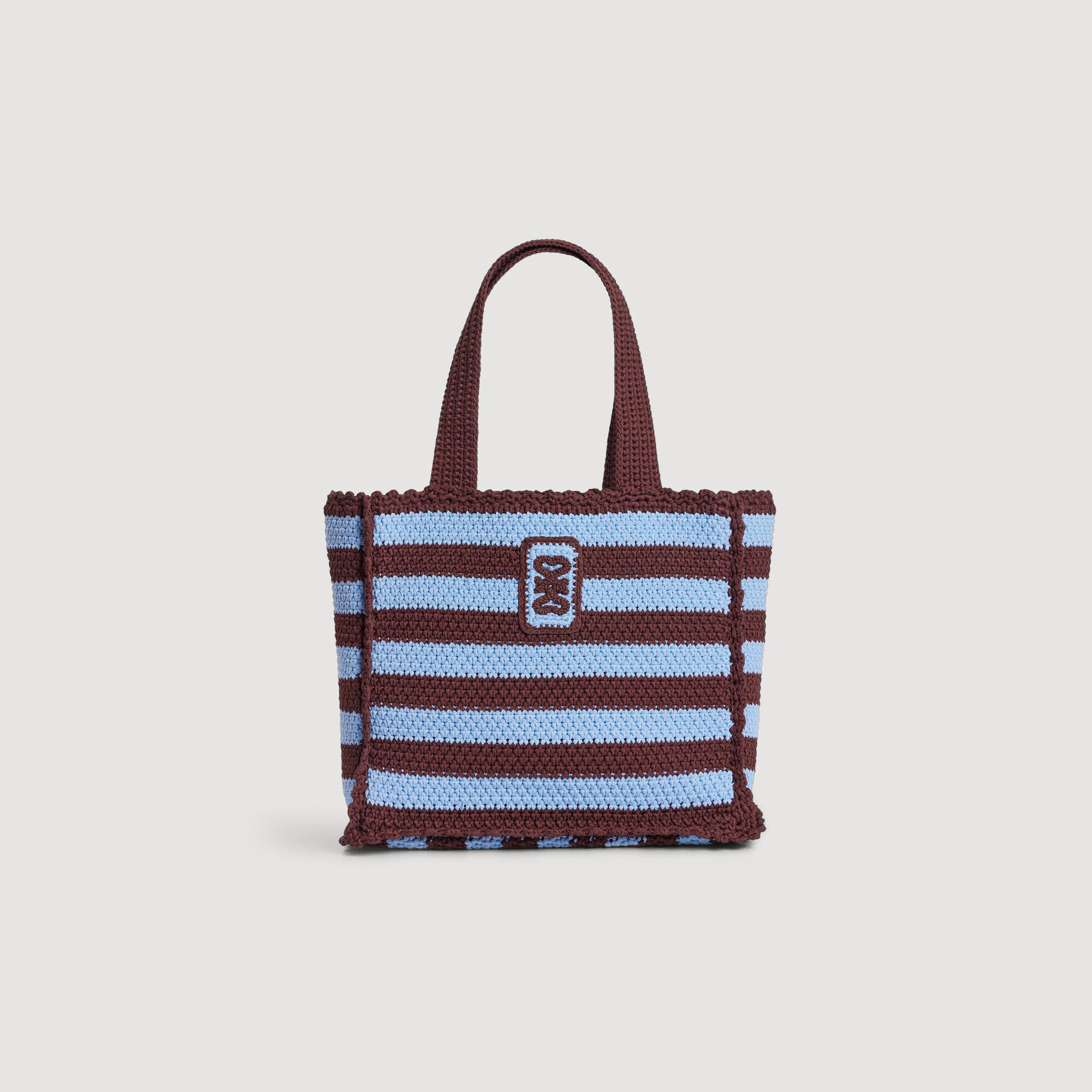 Striped crochet bag