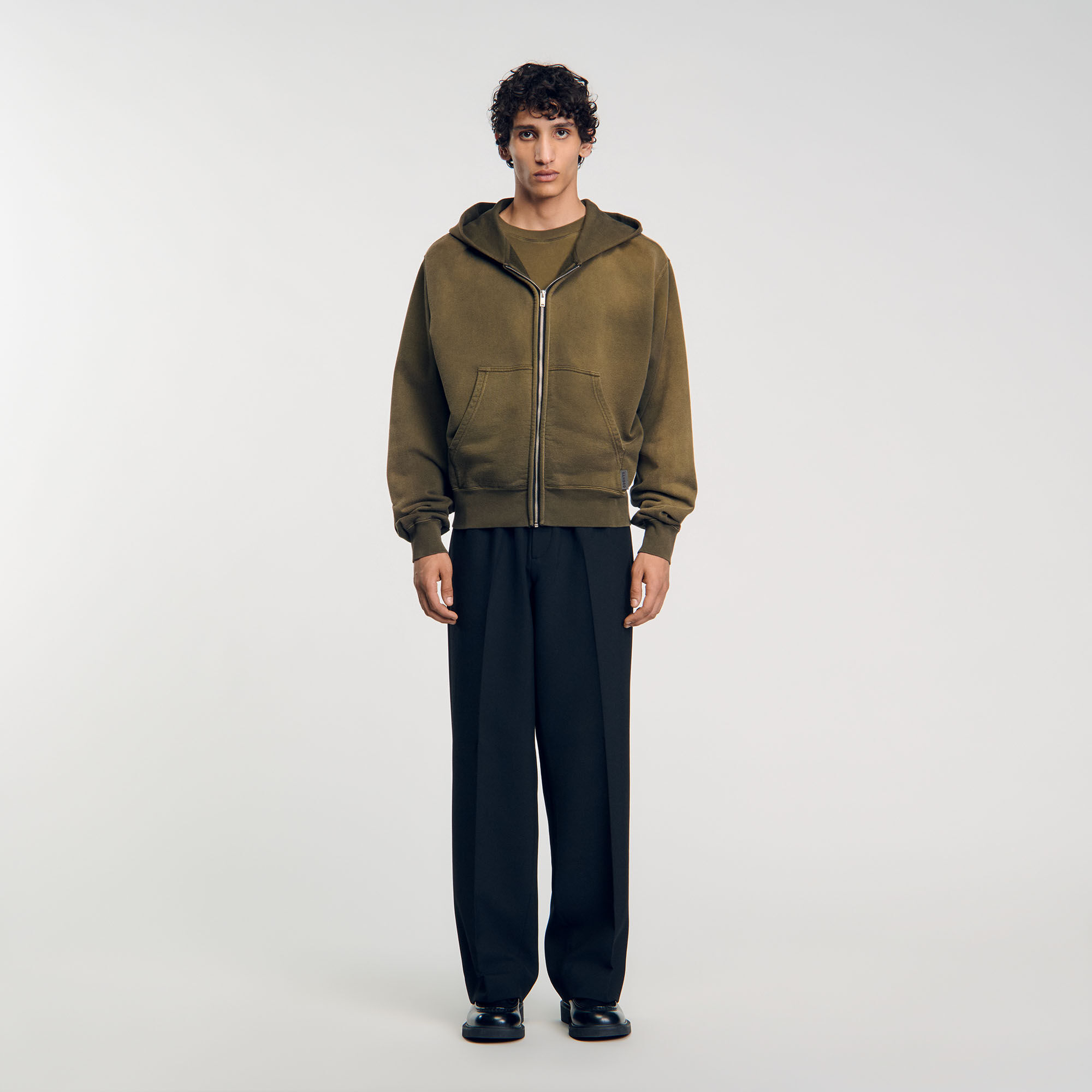 Hooded sweatshirt green for Men Sandro Paris