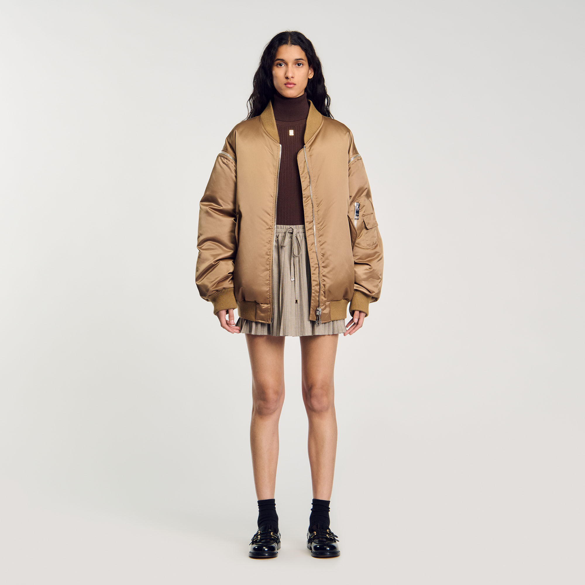 Satin look bomber jacket