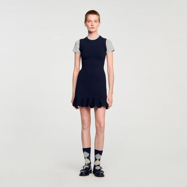2-in-1 short knit dress