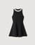 Short dress with pearl collar